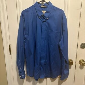 Eddie Bauer Men's Classic Blue with White Pinstripe Dress Shirt - XL